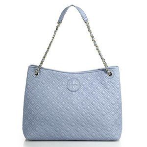 NWT Tory Burch Marion Fleming Leather Shoulder Bag Fairview Light BLUE